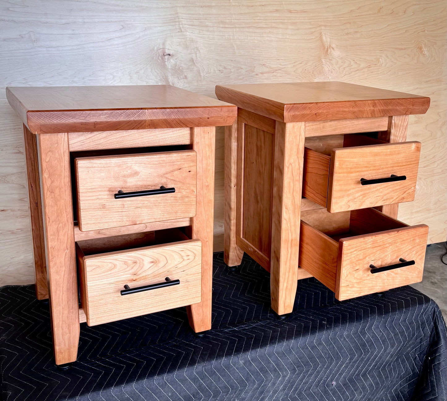 Cherry Side Tables - With Hidden Storage