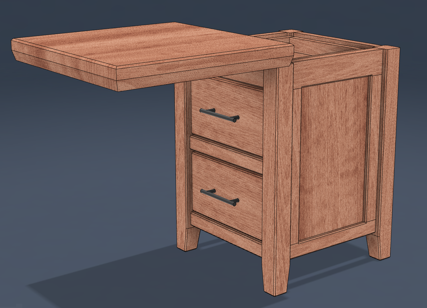 Cherry Side Tables - With Hidden Storage