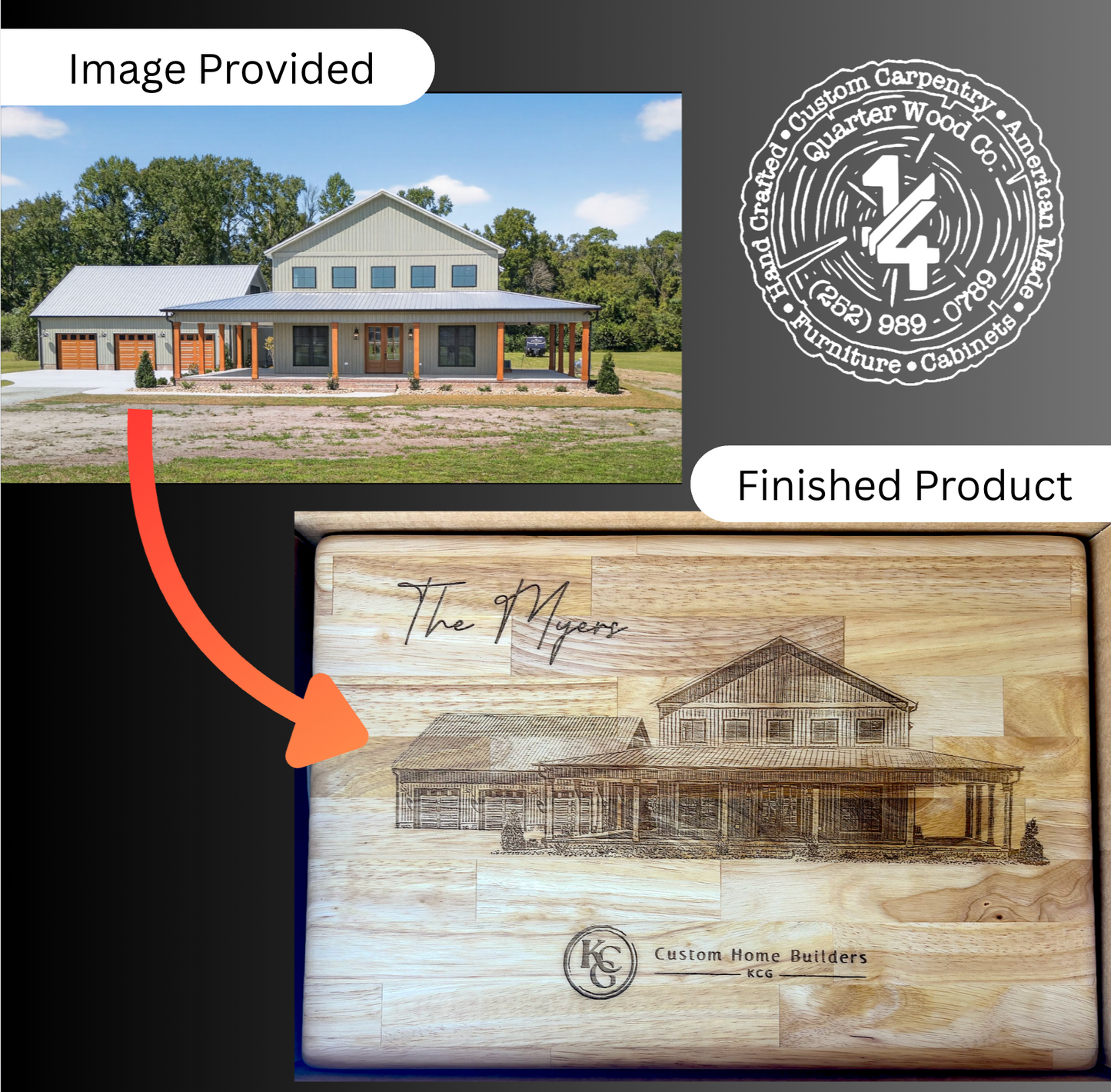 Cutting Board With Image Engraved- Closing Gifts